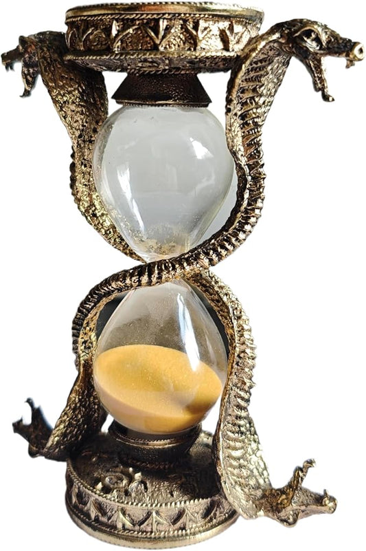 Mythological Fantasy Snake Hourglass Sand Timer 15 Minutes, Gothic Decorative Statue - Unique Vintage Classic Hourglass, Tabletop Home Decor Gift, 6 inches, 15 Minutes (Snake)