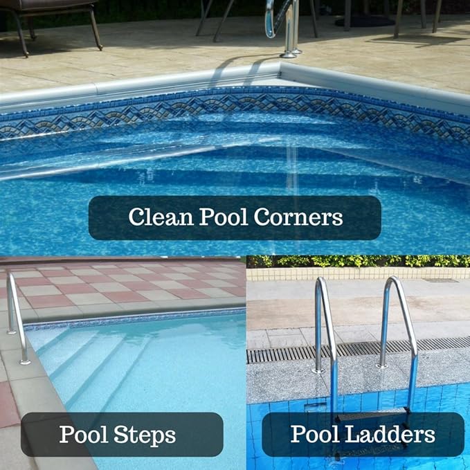 Aquatix Pro Heavy Duty 5" Pool Brush, Durable Stainless Steel Bristles, Aluminium Handle, Tackles & Cleans Stubborn Stains in Swimming Pools, Steps, Walls, Tiles, Best for Concrete & Gunite Surfaces