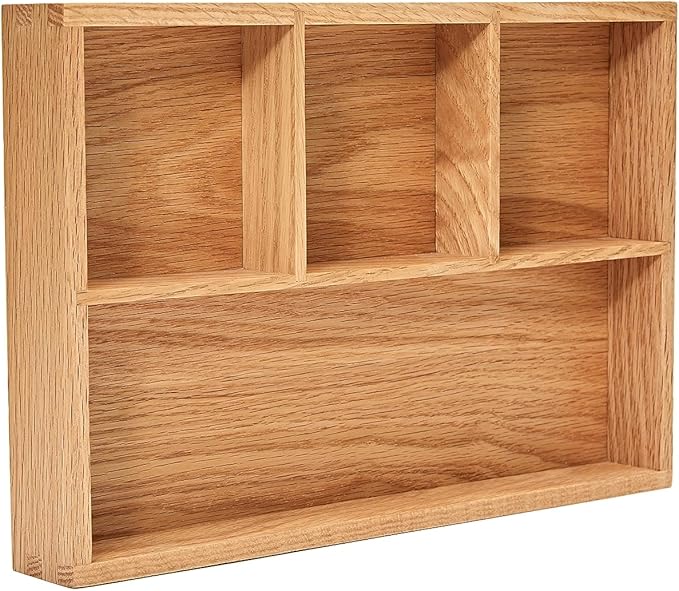 pandapark Wood Organizer Tray, Black Walnut, Desk & Drawer Storage Box (Oak Master-4)