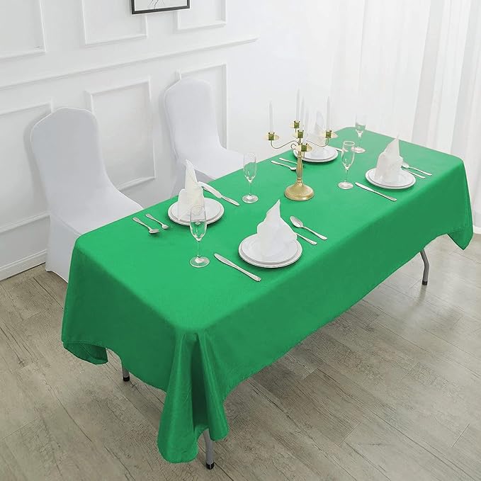 Cupuamon Rectangle Tablecloth 60x120 inch Washable Polyester Fabric Table Cloth for Wedding Party Dining Banquet Decoration (60x120, Emerald)