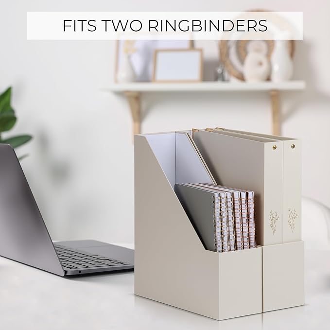 Beautiful Magazine Holder Set of 3 - Sturdy File Holder to Organize Your Desk Or Shelves - The Perfect Office Storage to Effortlessly Organize Your Paperwork/Files, Magazines, Books Or Binders