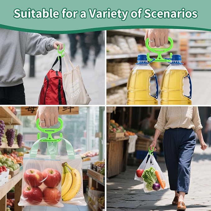 2-Pack Grocery Bag Carrier, Heavy Duty Grocery Bag Holder, Each Holds Up to 100lbs – Comfortable Grip for Carrying Shopping Bags, Grocery Bags, Buckets & More, Reusable & Easy to Carry