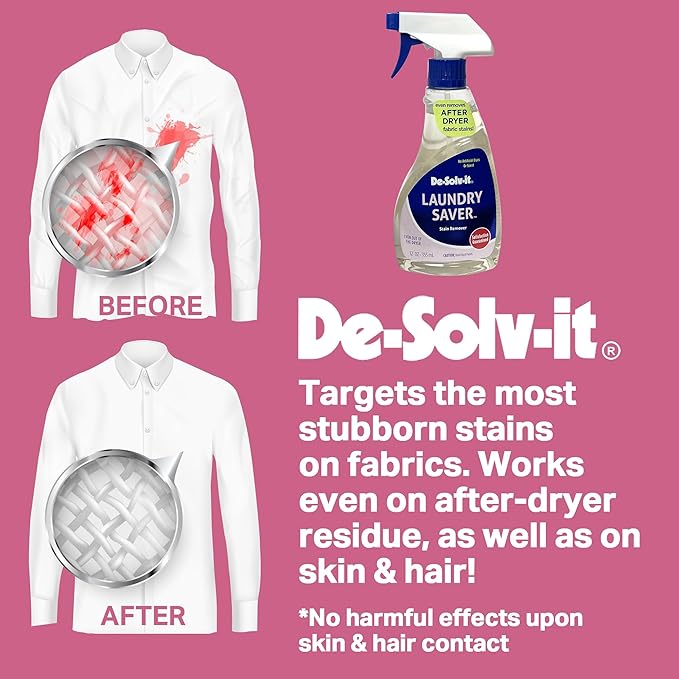 De-Solv-it Orange Sol Laundry Saver Stain Remover Spray - Spray and Wash Stain Remover for Clothes - Laundry Essentials - 12 oz (Two Pack)