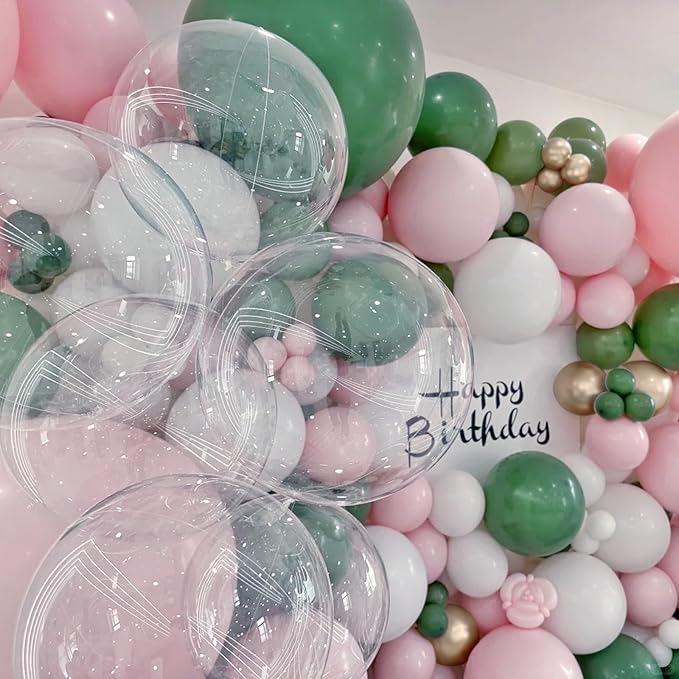 MEBAY Sage Green Pink Balloon Arch Kit, 166Pcs Olive Green Blush Pink Metallic Gold White Sand Balloons Garland for Baby Shower Wedding Birthday Jungle Safari Woodland Party Decorations