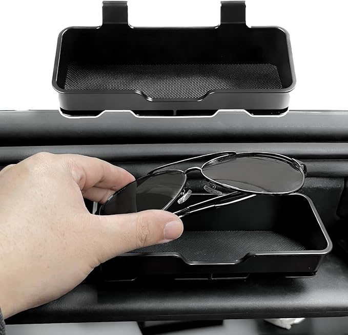 Sun Visor Sunglass Holder for 2021 2022 2023 2024 2025 2026 Ford Bronco 2/4 Door, Card Storage Box Sunglasses Glasses Holder, Sun Visor Organizer Interior Accessories