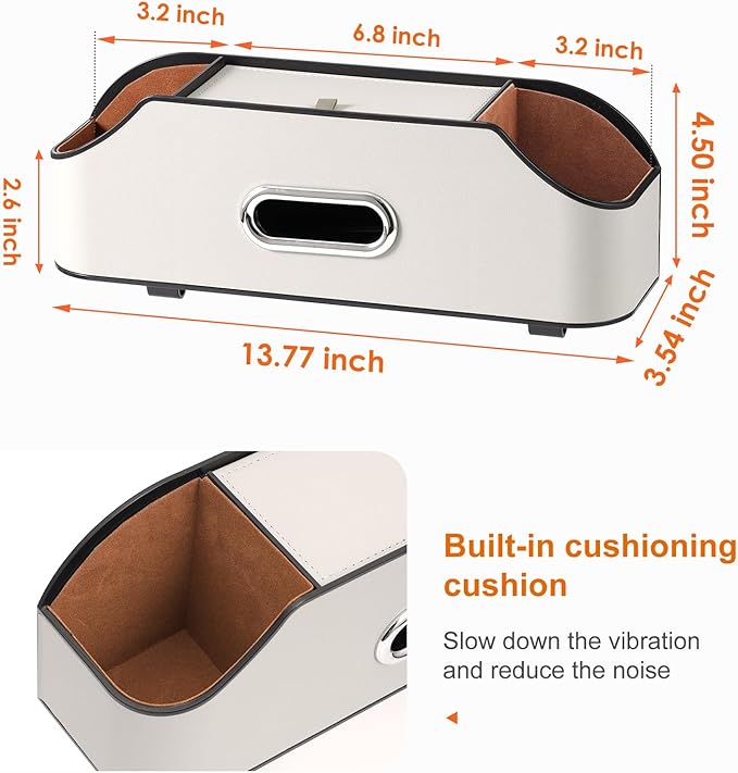 Sancaral Car Rear Backseat Extra Multifunctional Drink Cup Holder Organizers with Tissue Storage Box Organizer & Hooks for Car Seat Back. White