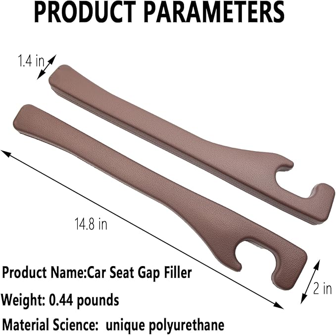 2 Pack Car Seat Gap Filler, No Drop Seat Guard, No More Lost Items, Prevents Drops & Clutter–Universal Fit Seat Gap Plug for Cars, SUVs & Trucks (Brown 2Pcs)
