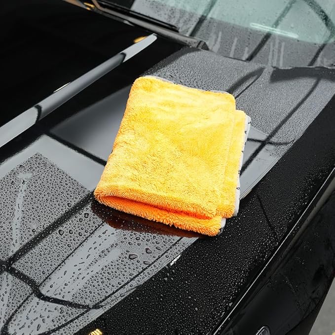 SPTA Drying Towel, Car Wash Drying Towel for Spotless Shine, Highly Absorbent, Scratch-Free Large Microfiber Towel for Car Washing, 29.1 x 35 inch, Orange-MT031
