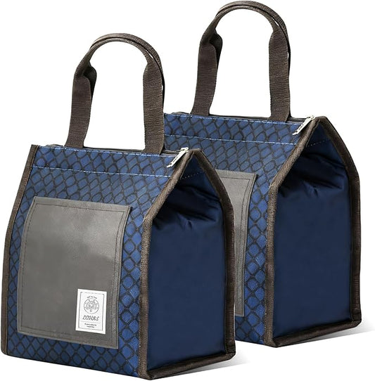 Lunch Bag for Women Men, Reusable Leakproof Lunch Tote with Thermal Lining, 7L Insulated Portable Lunch Box Cooler Bag for Work, Office, Picnic, Beach & Travel (Blue)