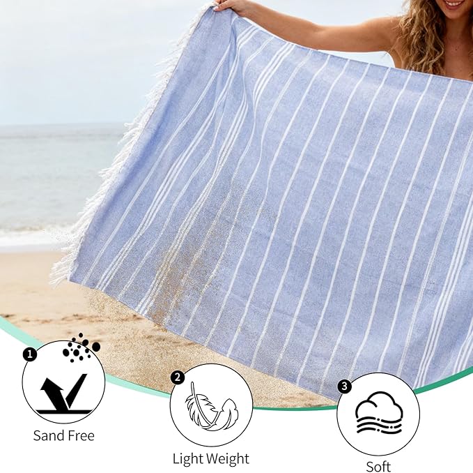 YSYJ Turkish Beach Towel Set of 24 Oversized Beach Towels 36 x 71 Inches Sand Free Turkish Bath Towels Quick Dry Pool Towels 12-Color Mix Pack