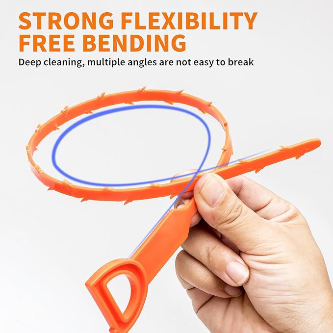 Drain Snake Clog Remover - 6Pack 20 Inch Flexible Hair Removal Tool for Sink Shower Tub Toilet, Cleaner with Grip Handle Easy Use Kitchen and Bathroom Opener- AsonTao
