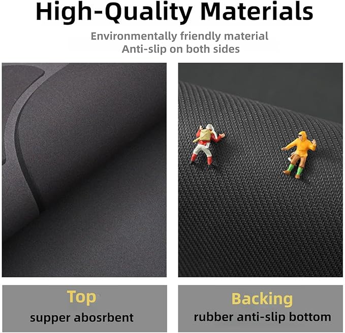 2PCS Dish Drying Mat for Kitchen Counter – Super Absorbent, Heat Resistant & Non-Slip Rubber Backed, Multi-Use Drainer Mat for Dishes, Coffee，Pets（2pcs）
