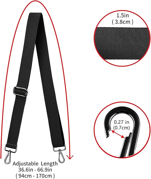 ZOOEASS Wide Shoulder Strap (Solid),Adjustable Replacement Belt Crossbody Canvas Bag Handbag