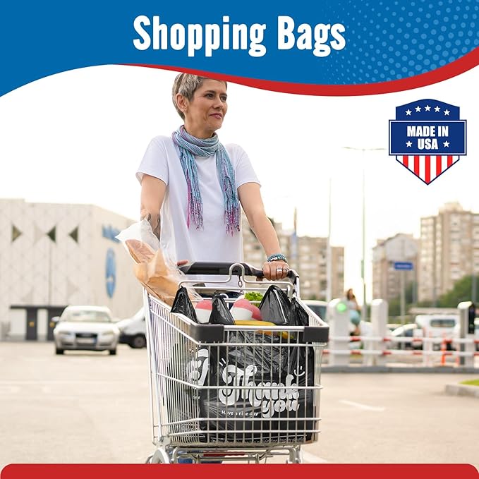Fuxury Thank You Plastic T-shirt Bags Black 84000 Count (84 Boxes, 1000 Count/Box) Pallet Package for Small Business, Grocery, Takeout, To Go, Retail Shopping Bags in Bulk