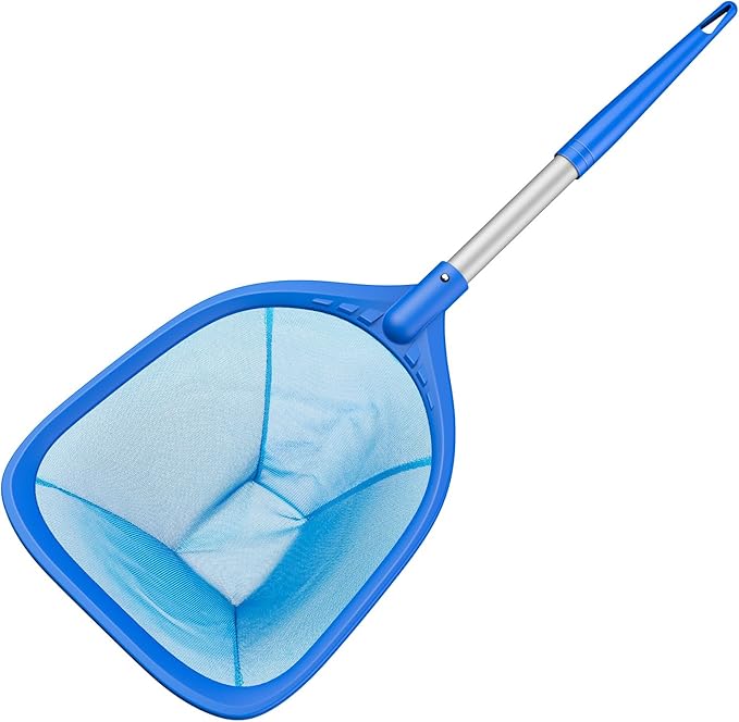 Mowend Swimming Pool Skimmer Net 26.8 inches, Leaf Rake Net with Fine Aluminum Pole for Fast Cleaning Ponds, Hot Tub, and Spas, Pool Cleaner Supplies and Accessories