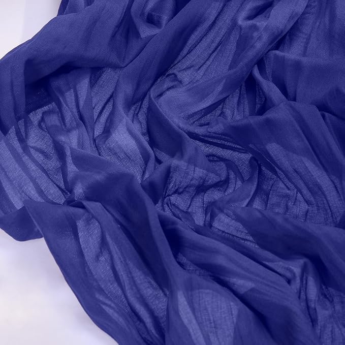 Socomi Royal Blue Summer Cheesecloth Table Runner Boho Rustic Gauze 120 inch 10FT Cheese Cloth Sheer Runner for Wedding Party Baby Shower Birthday Home Decor Holiday Decorations