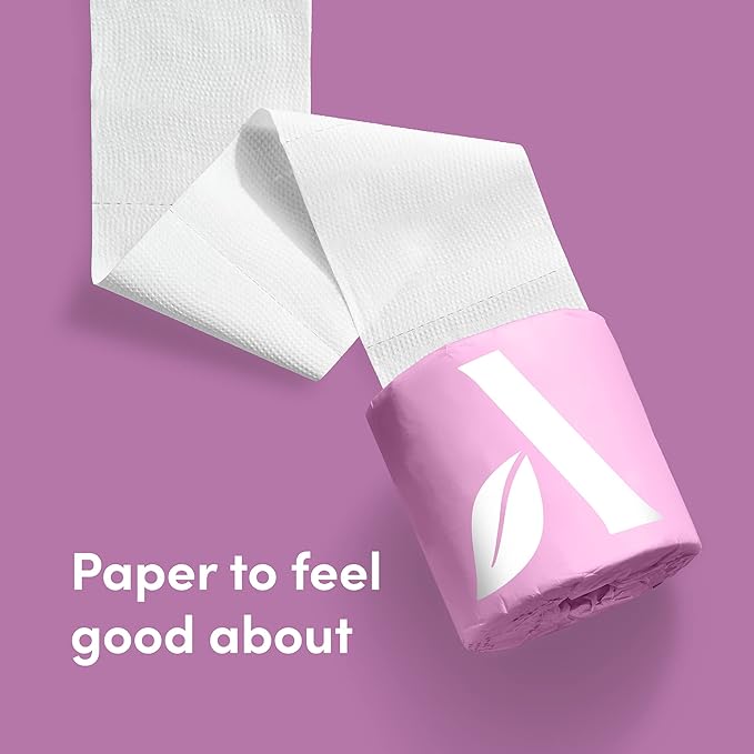 Amazon Aware 3-ply Bamboo Toilet Paper, Unscented, 12 Rolls, 350 Sheets per roll, Total 4200 Sheets, Plastic-Free