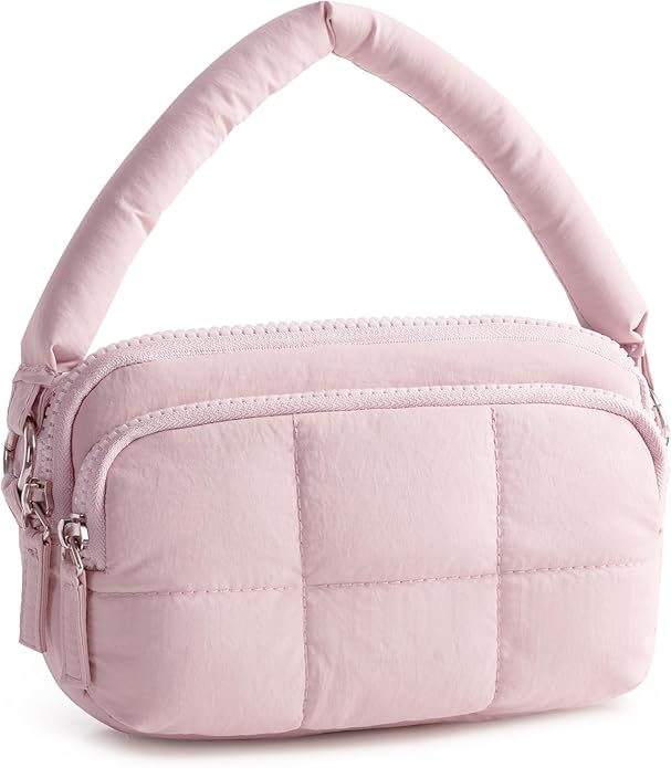 Wristlet Wallets for Women, Small Puffy Wristlet Purses with Zipper, Travel Credit Card Holder Phone Organizer Bag