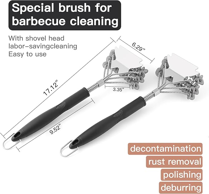 APNSFWL Grill Brush and Scraper Bristle Free Safe BBQ Brush for Grill Stainless Grill Grate Cleaner Safe Grill Accessories for Porcelain/Weber Gas/Charcoal Grill Gifts for Grill Wizard/Men/Dad