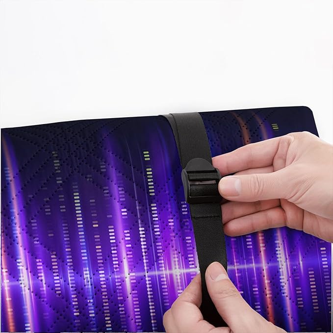 Outdoor Picnic Blanket Portable Ultrasonic Waterproof Picnic Purple Lines Printed Camping Beach Mat for Sand and Wet Grass Hiking (Purple Lines S