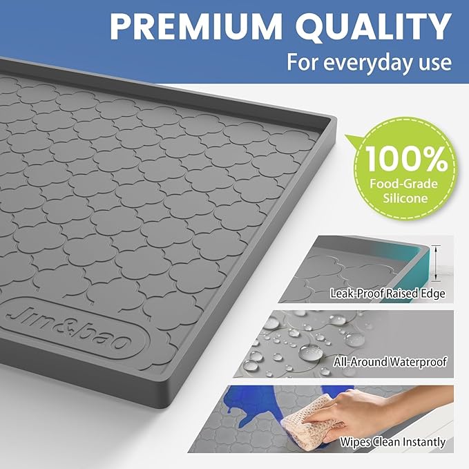 Jin&Bao Waterproof Under Sink Mat 22" x 22", Thick Silicone Mat Cabinet Protector for Kitchen and Bathroom, Shelf Liner, Home Organizer and Storage, Multipurpose Tray for Gadgets and Essentials
