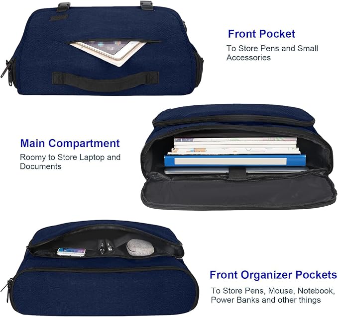 MATEIN Messenger Bag for Men, Briefcases Lightweight Men's Laptop Bag 15.6 inch Water Resistant Crossbody Satchel Computer Work Office Case with Shoulder Strap, Blue