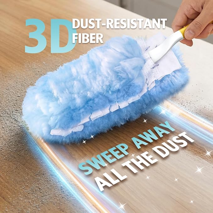 Duster Refill for Swiffer Duster, 50 Count Heavy Duty 2 Side 360° Duster Refills, 6X Microfibers, Disposable Multi Surface Dusters for Cleaning (Not Include Handle)