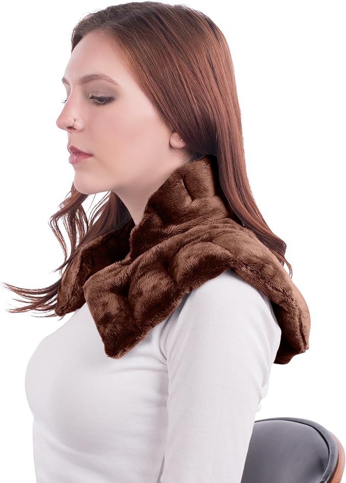 Mars Wellness Heated Microwave Heating Pad for Neck and Shoulders - Herbal Hot/Cold Deep Penetrating Aromatherapy Heated Neck Wrap Microwavable (Espresso)