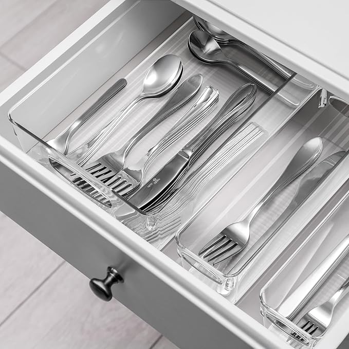 Sorbus 10-Pack Medium Clear Plastic Organizing Bins – Clear Bins for Organizing, Refrigerator Organizers, Fridge Organizer, Pantry Storage, Kitchen Organizer, and Pantry Organizers and Storage Bins