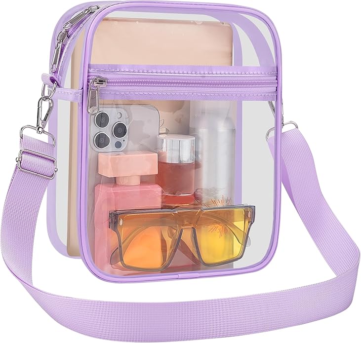 USPECLARE Clear Purse Stadium Transparent Messenger Bag Stadium Approved for Men and Women Clear CrossBody Bag
