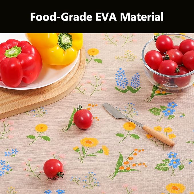 INNOLITES Shelf Liners for Kitchen Cabinets Non-Adhesive Drawer Liner with Floral, Waterproof Durable Easy to Clean, for Refrigerator, Shelves (Colorful Floral, 23.6" x 360")