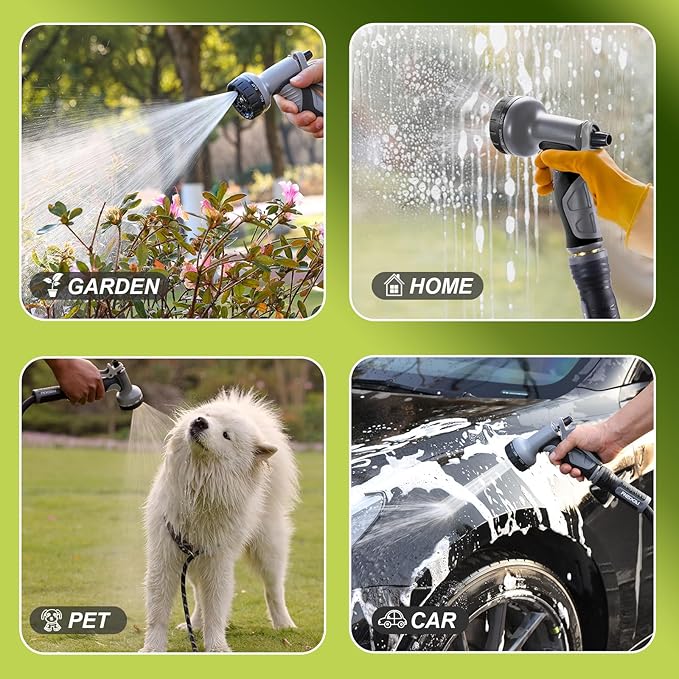 Relxitl Garden Hose, Flexible Water Hose, Ultra Lightweight Non-Expanding hose, Leak proof, Pressure Resistant for Yard, Outdoor (Black, 5FT)