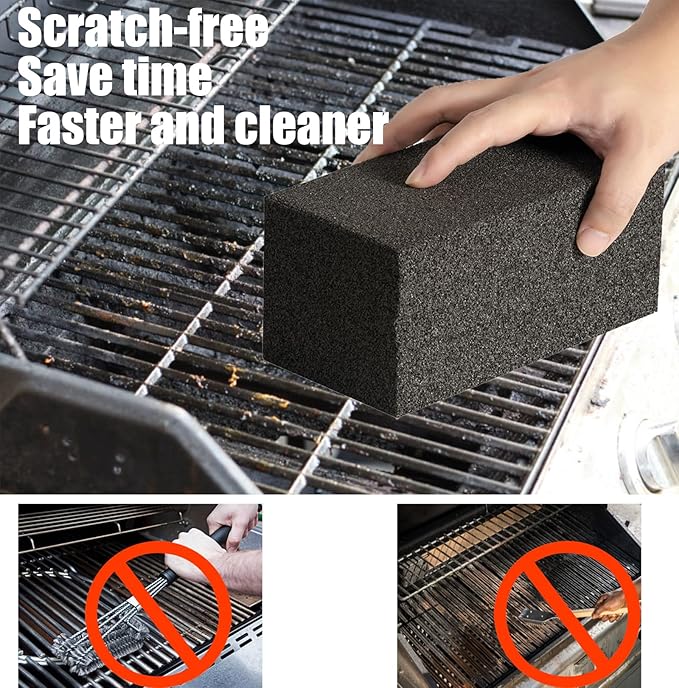 12 Pack Grill Cleaner Brick for Outdoor&Restaurant. Heavy Duty Grill Cleaning Brick. Pumice Stone Cleaner Tool Grill Brick for Cleaning Flat Top Grills Griddles Effectively Without Harsh Chemicals