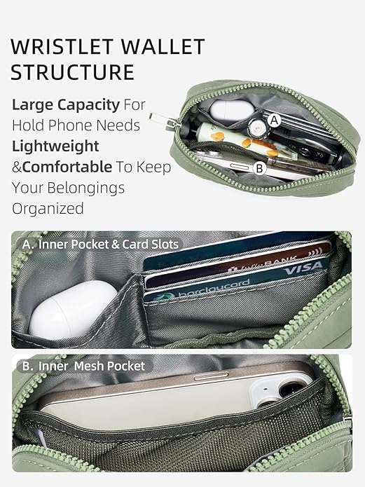 WESTBRONCO Puffer Wristlet Wallets for Women RFID Nylon Wallet with Zipper Quilted Purse for Travel Credit Card Holder Phone