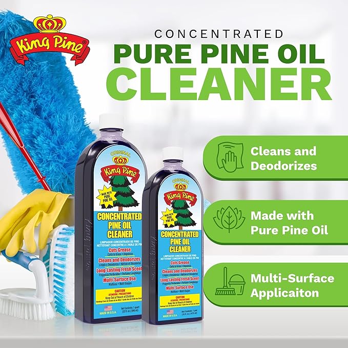 King Pine Concentrated Pine Oil Multi-Surface Cleaner Industrial Strength, Original Black, 128 Fl Oz
