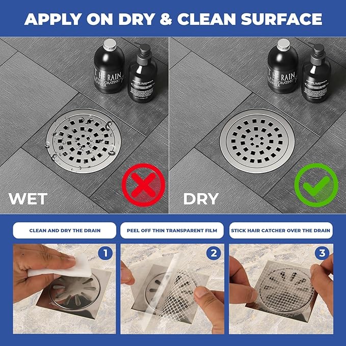 Disposable Hair Catcher Shower Drain Mesh Stickers, 35 Pack