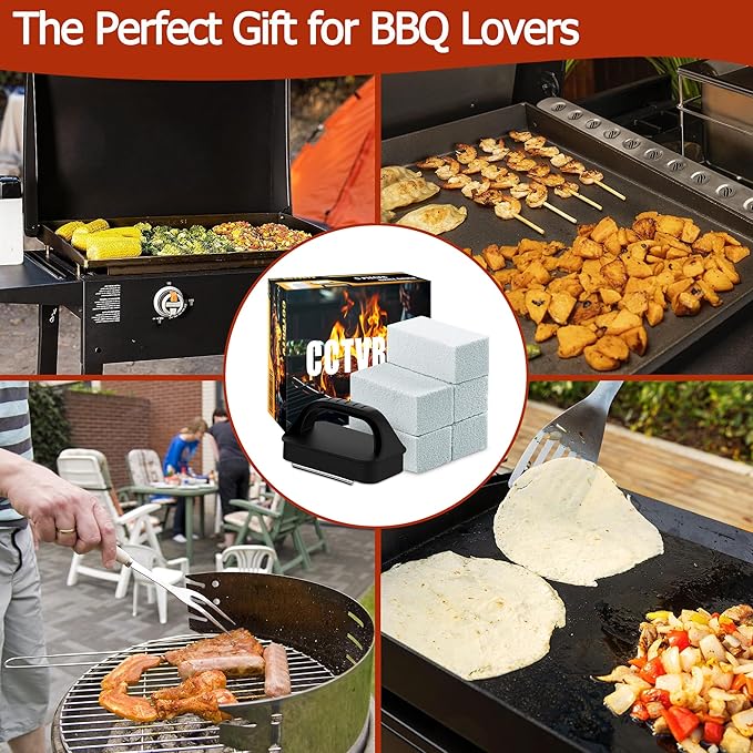 Heavy Duty Griddle Cleaning Brick with Handle, Grill Cleaner for Cleaning Flat top, Pumice Griddle Cleaning Stone Removing Stains for BBQ, Swimming Pool, Sink (5 Pack)