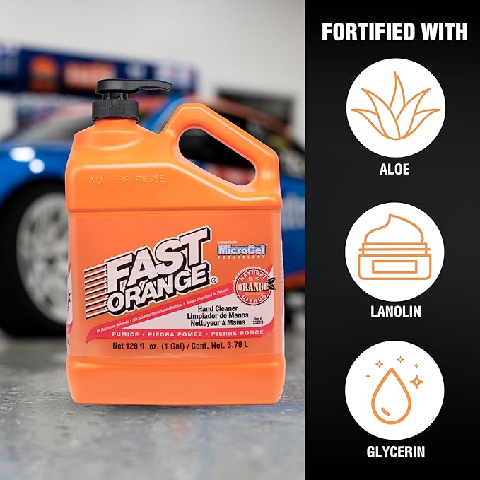 Fast Orange Permatex 25219 Pumice Lotion Hand Cleaner with Pump, 1 Gallon (Pack of 2)