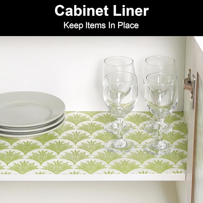 Cooyes Shelf Liners for Kitchen Cabinets, Refrigerator Liners Waterproof & Oil-Proof Kitchen Cupboard Liner Drawer Mats EVA Material Non Adhesive Fridge Liner for Shelves（23.6" W x 236" L）