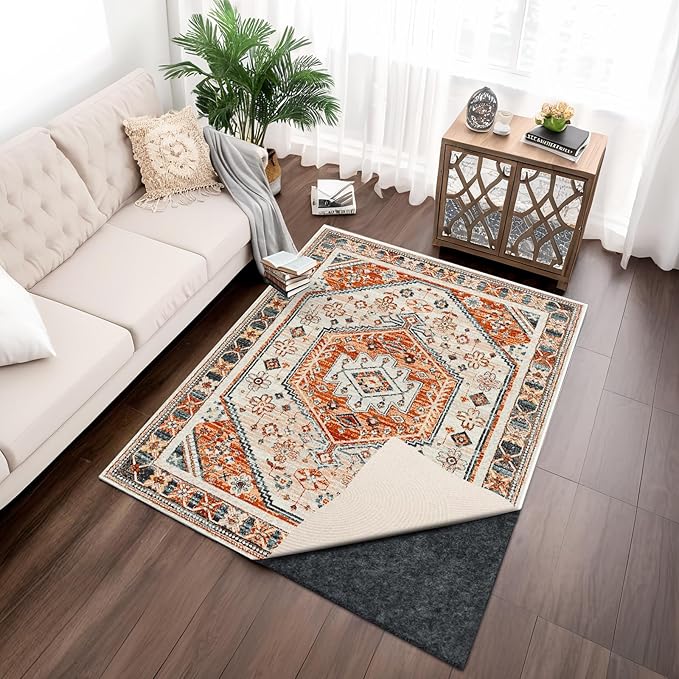 100% Waterproof Rug Pad, 9x12 ft Area Rug Non-Slip Rug Pads, Carpet Pads for All Floors and Finishes, Felt Pad for Hardwood Floors, Keep Carpets in Place Soft and Secure
