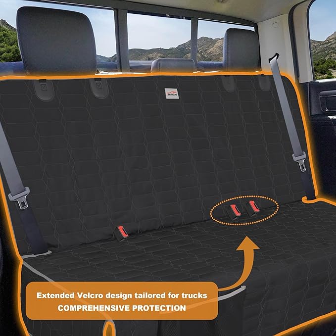 Dog Car Seat Cover for Back Seat,Washable Bench Seat Cover for Truck,Nonslip Backseat Cover Protector for F150/Ram1500/GMC Sierra/Toyota/Chevrolet Silverado,Car Seat Covers for Dogs
