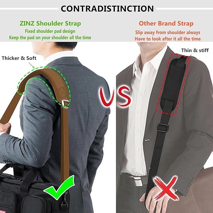 ZINZ Bag Shoulder Strap, Padded Adjustable Shoulder Strap Replacement