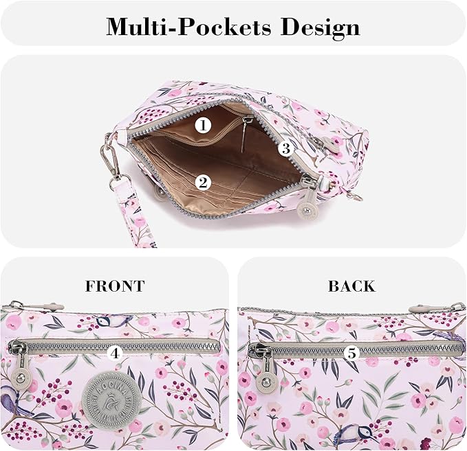 AOCINA Small Wristlet Wallet for Women RFID Blocking Crossbody Purse Gifts for Valentines Day Nylon Cell Phone Purses