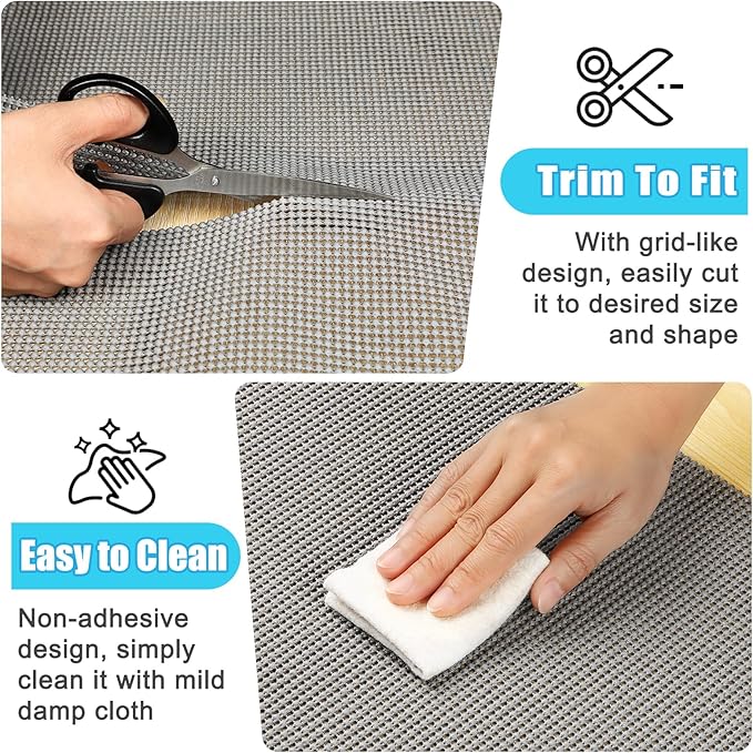 Songrey Non-Adhesive Drawer and Shelf Liner, Non Slip Cabinet Liners, Protect Kitchen Cupboard, Bathroom Drawers, Breathable, Thick Strong Grip mat (17.5IN x 30FT, Black)