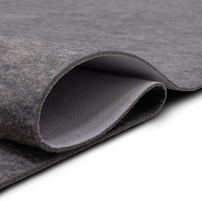Mohawk Home 10' x 14' Premium Luxury Non Slip Rug Pad 1/4 Thick Dual Surface Felt + Rubber Gripper - Safe for All Floors, Synthetic Fiber, Grey