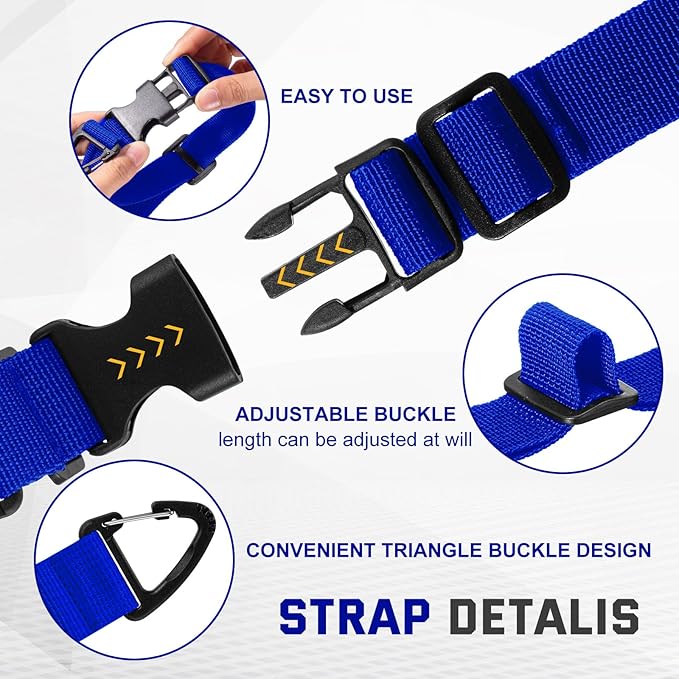 Wowangce 6 Pack 17 Inch Adjustable Extension Cord Holder Organizer with Triangle Clips for Garage Organization and Storage Heavy Duty Extension Cord Hanger for Men Workshop (Blue)