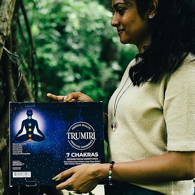 Chakra Incense Sticks - Total 120 Insence-Sticks (20 Insense x 6 Incents) - Incienso Incents-Sticks for 7 Chakra Meditation Muladhara Sacral Manipura Heart Throat Crown Ajna + Incense Holder