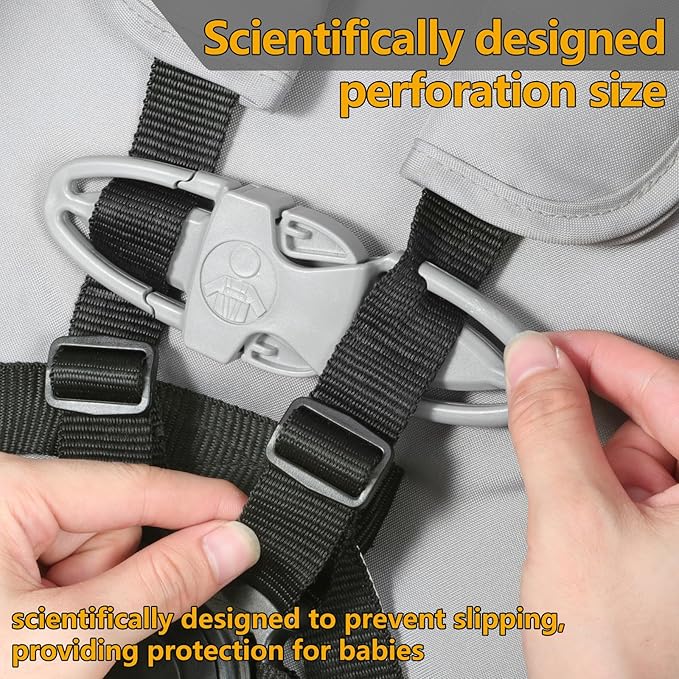 Child Car Seat Chest Harness Clip Universal Replacement for Kids, Toddler, Stroller 1 Piece, Grey,Oval (6.89 X 3.98 X 0.87 inches)