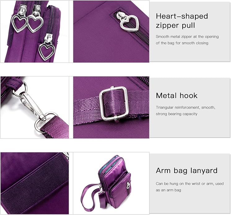 BIAOTIE Lightweight Small Crossbody bags Cell Phone Purses Travel Pouch Shoulder Bag for Women