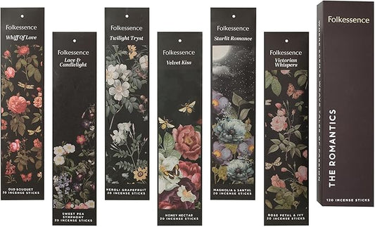 Folkulture Incense Sticks for Home | Set of 6 (120 Non Toxic Sticks) with 45 Mins Burn Time | Honey Nectar, Sweet Pea, Mangolia, Rose Incenses, Oud Inscents | Organic Incents for Relaxation